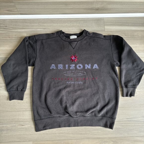 VINTAGE Arizona Blue Jeans Crewneck Sweatshirt Sz Medium‎ M Mens Made Korea - Picture 1 of 9